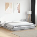 vidaXL Cadre de lit avec lumières LED sonoma gris 150x200 cm