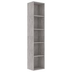 vidaXL Bibliothèque Gris béton 40x30x189 cm Bois d’ingénierie