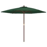 vidaXL Parasol de jardin avec mât en bois vert 299x240 cm