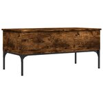 vidaXL Table basse chêne fumé 100x50x45 cm bois d'ingénierie et métal