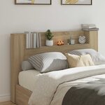 vidaXL Cabinet de Tête de Lit avec LED Sonoma 160 x 16 5 x 103 5 cm