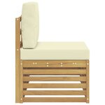 vidaXL Unités de sofa sectionnel d'extérieur Blanc et crème