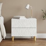 vidaXL Table de chevet Blanc 62 x 34 5 x 48 cm Bois d'ingénierie
