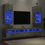 vidaXL Meubles TV avec lumières LED 2 Pièces gris béton 40 5x30x90 cm