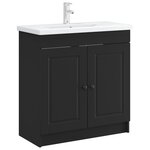 vidaXL Armoire sous évier de salle de bain Noir 56 x 37 5 x 81 cm