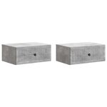 vidaXL Cabinet de chevet 2 Pièces Gris béton 49 x 34 5 x 20 cm