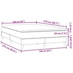 vidaXL Sommier à lattes de lit et matelas gris foncé 160x210cm velours