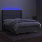 vidaXL Sommier à lattes de lit matelas LED Gris clair 140x190 cm Tissu