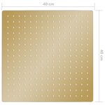 vidaXL Pomme de douche pluie Acier inoxydable 40x40 cm Carrée Doré