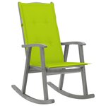 vidaXL Chaise à bascule avec coussins Gris Bois d'acacia massif