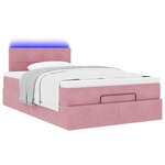 vidaXL Lit ottoman avec matelas et LED rose 120x190 cm velours