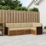 vidaXL Ensemble de canapé d'angle avec coussin 4 Pièces Naturel