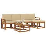 vidaXL Ensemble de canapés d'extérieur 6 Pièces Naturel et Beige