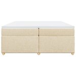 vidaXL Sommier à lattes de lit avec matelas Crème 200x200 cm Tissu