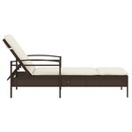 vidaXL Chaise longue avec coussin marron 63x200x81 cm résine tressée