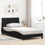 vidaXL Cadre de lit sans matelas noir 100x200 cm tissu