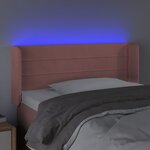 vidaXL Tête de lit à LED Rose 93x16x78/88 cm Velours