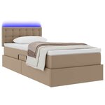vidaXL Lit avec rangement et LED avec stockage Cappuccino 100 x 200 cm