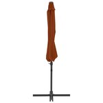 vidaXL Parasol de jardin en porte-à-faux avec mât en acier terre cuite