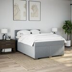 vidaXL Sommier à lattes de lit avec matelas Gris clair 140x200cm Tissu