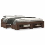 vidaXL Cadre de lit sans matelas chêne marron 150x200 cm