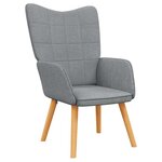 vidaXL Chaise de relaxation avec tabouret Gris clair Tissu