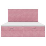 vidaXL Cadre de lit ottoman avec matelas rose 180x200 cm velours