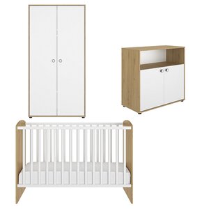 Ensemble trio lit 60x120 - commode - armoire