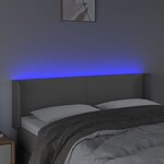 vidaXL Tête de lit à LED Gris 147x16x78/88 cm Similicuir