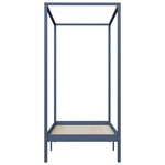vidaXL Cadre de lit à baldaquin sans matelas gris bois massif 90x200cm
