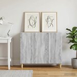 vidaXL Buffet Sonoma gris 89 x 34 5 x 80 cm Bois d'ingénierie