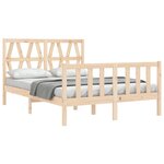 vidaXL Cadre de lit avec tête de lit 140x200 cm bois massif