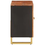 vidaXL Meuble de lavabo de bain marron et noir bois massif de manguier