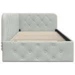 vidaXL Cadre de lit d'angle Gris clair 90 x 190 cm Velours