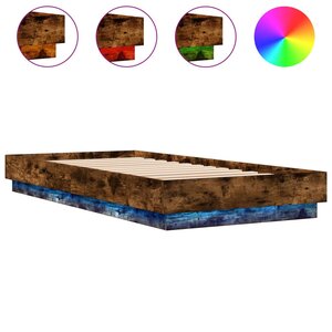 vidaXL Cadre de lit sans matelas avec lumières LED 100x200 cm