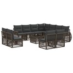 vidaXL Ensemble de canapé de jardin 12 Pièces Gris et Gris foncé