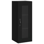 vidaXL Buffet haut Noir 34 5x34x180 cm Bois d'ingénierie