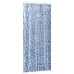 vidaXL Rideau anti-mouches bleu et blanc 100x200 cm chenille