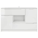 vidaXL Buffet Blanc brillant 100 x 30 x 65 6 Bois d'ingénierie