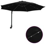 vidaXL Parasol de jardin Noir et Noir 248 x 248 x 148 cm