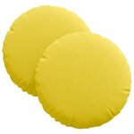 vidaXL Coussins de siège 2 Pièces Jaune clair Ø30 x 13 cm tissu