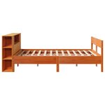 vidaXL Lit bibliothèque sans matelas cire marron 150x200 cm pin massif