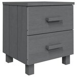 vidaXL Tables de chevet HAMAR 2Pièces Gris foncé 40x35x44 5cm Bois massif