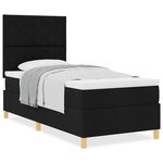 vidaXL Lit à ressorts avec matelas noir 100x200 cm tissu