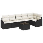 vidaXL Ensemble de salle à manger pour jardin 7 Pièces Marron et Crème