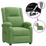 vidaXL Fauteuil inclinable électrique vert clair velours