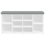 vidaXL Banc à chaussures Blanc 102x32x50 cm Bois d'ingénierie