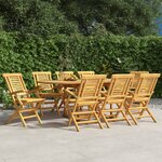vidaXL Chaises de jardin pliantes lot de 8 56x63x90cm bois massif teck