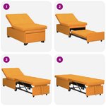 vidaXL Sofa-lit 3 en 1   design pliant en tissu jaune foncé