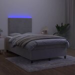vidaXL Sommier à lattes de lit avec matelas LED gris clair 120x190 cm